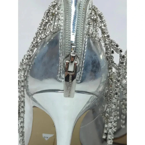 NIB Vince Camuto Silver Metallic Crystal Heels sz 9M/40 - Picture 9 of 10